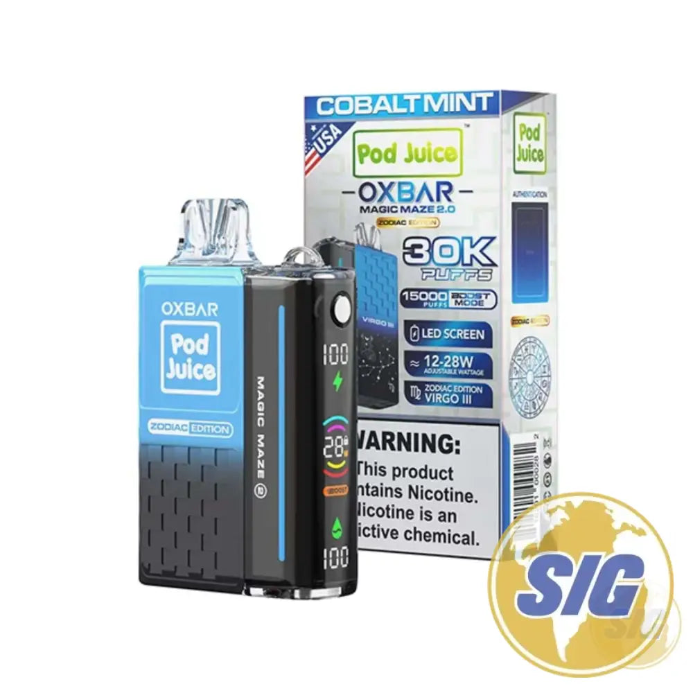 Oxbar x Pod Juice Magic Maze 2.0 30k Puffs Disposable - Cobalt Mint