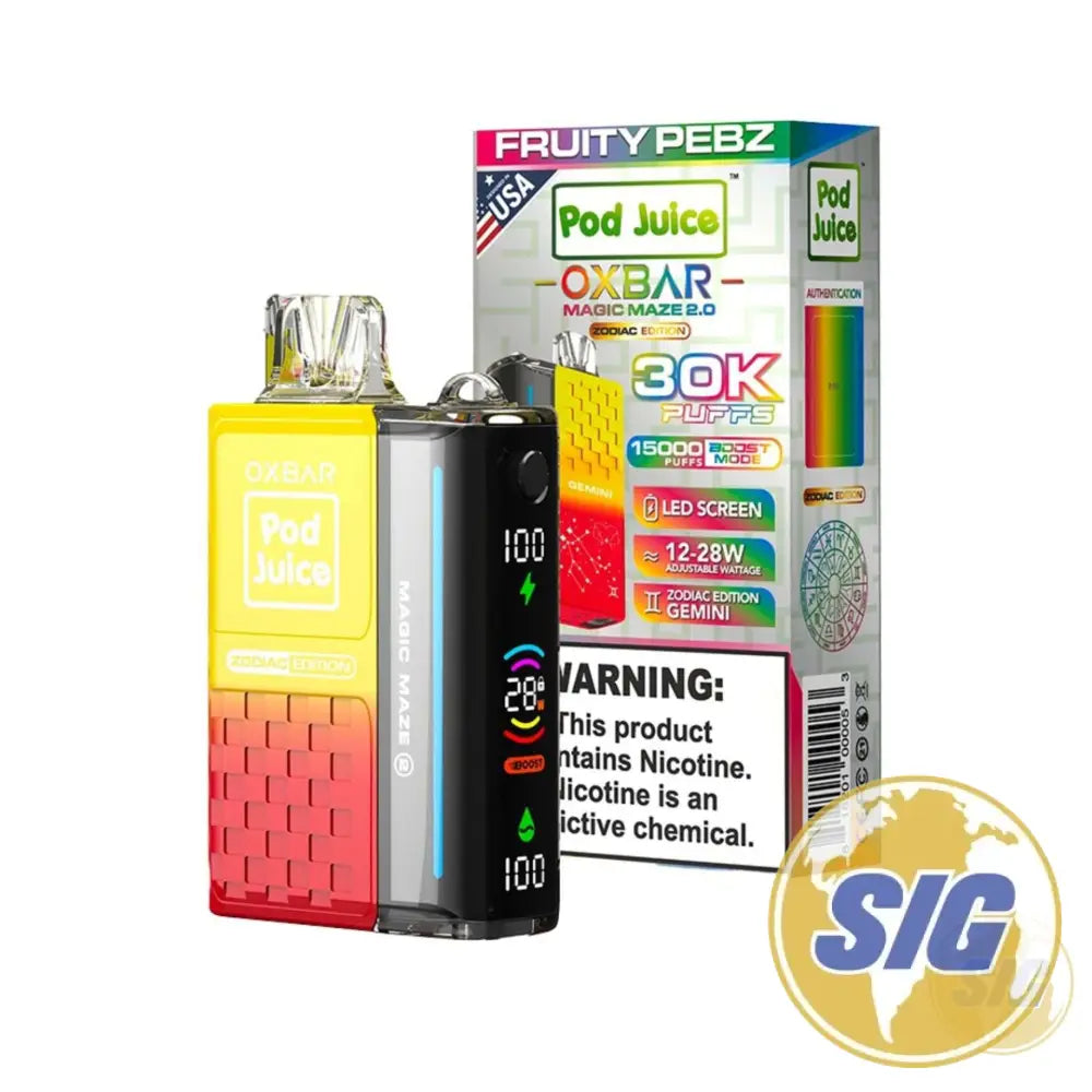 Oxbar x Pod Juice Magic Maze 2.0 30k Puffs Disposable - Fruity Pebz