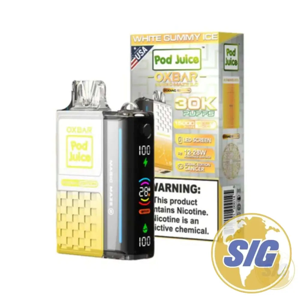 Oxbar x Pod Juice Magic Maze 2.0 30k Puffs Disposable - White Gummy Ice