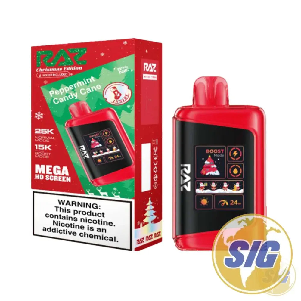 Raz LTX 25000 Puffs Disposable Vape - Peppermint Candy Cane