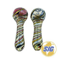Ribbed Glass Hand Pipe |REF: HP 020|