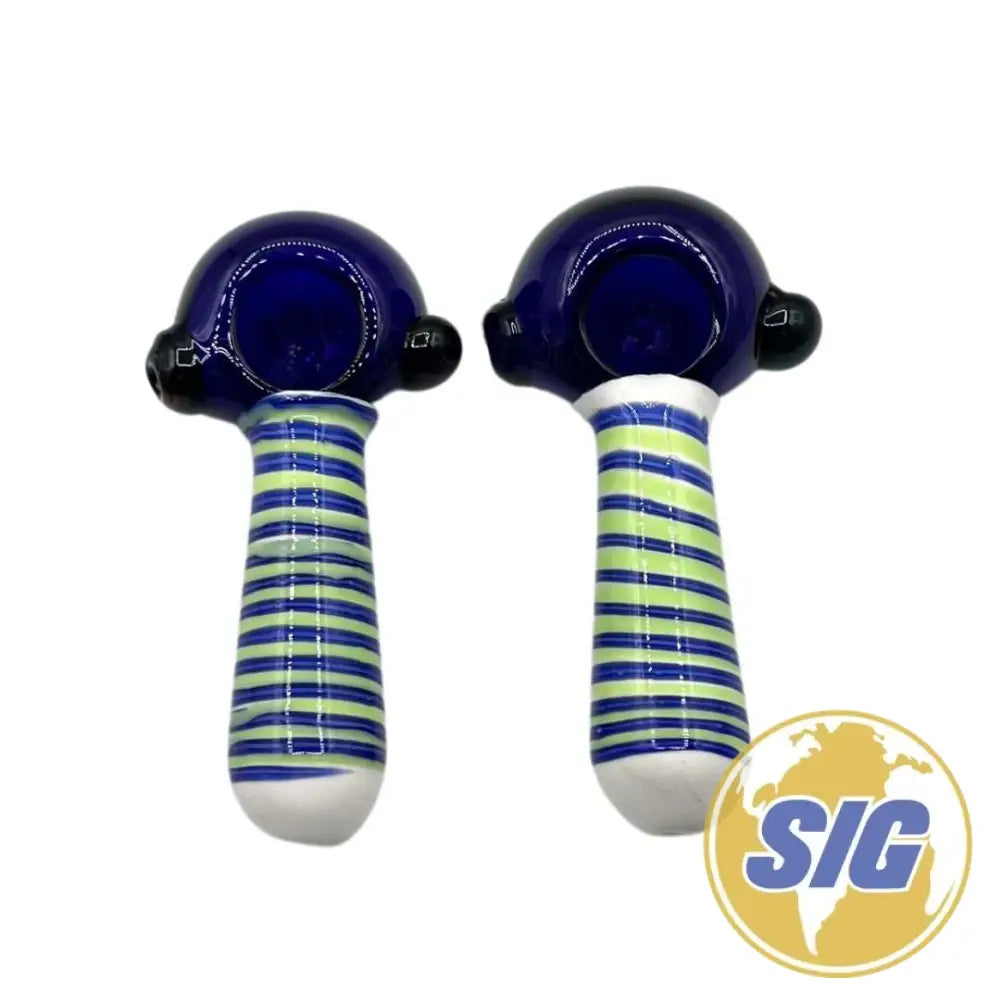 Royal Blue Stripe Hand Pipe |REF: HP 111|
