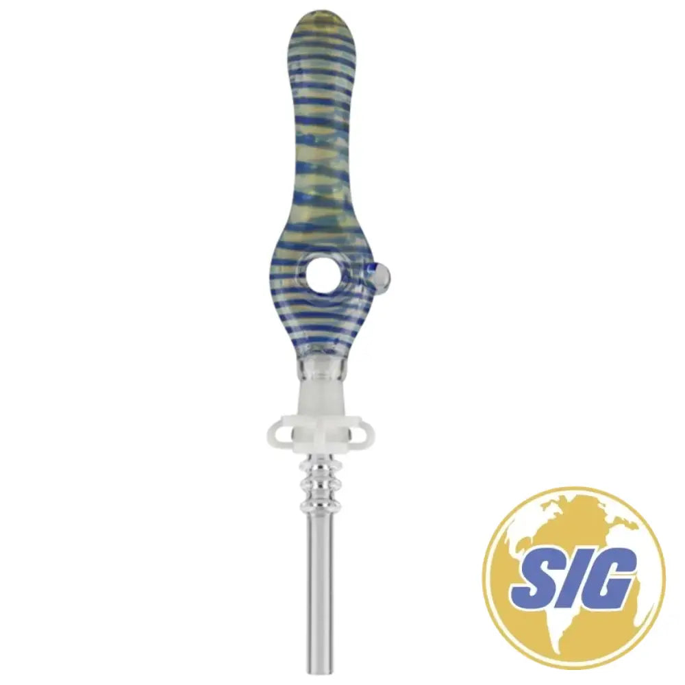 Simple Glass Donut Nectar Dab Straw ( 10 ct )