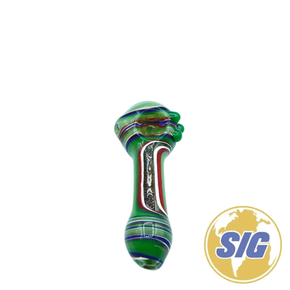 Striped w/ Glitter Line Hand Pipe (REF: HP 142)