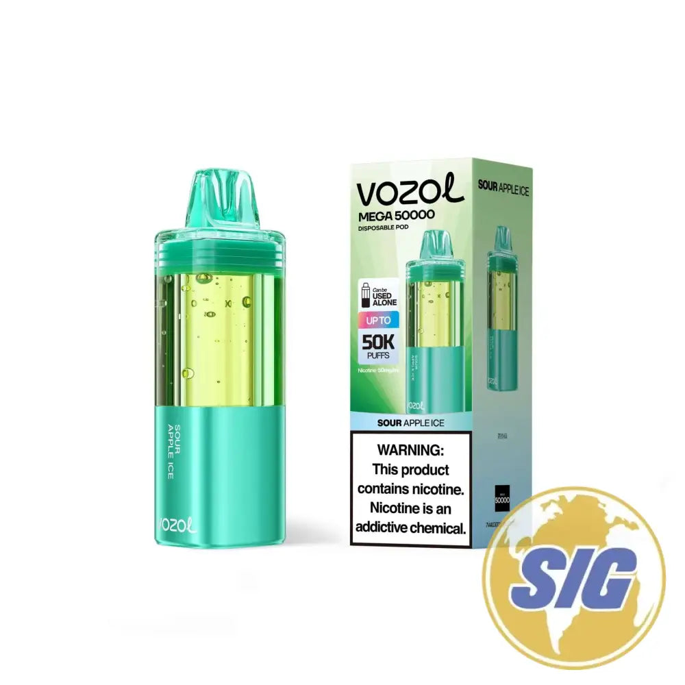 Vozol Mega 50K Pod - Sour Apple Ice