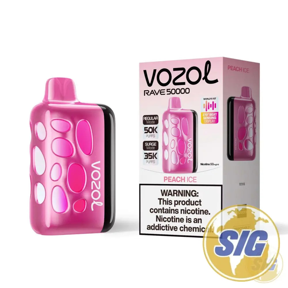 Vozol Rave 50k Puff Disposable Vape - Peach Ice